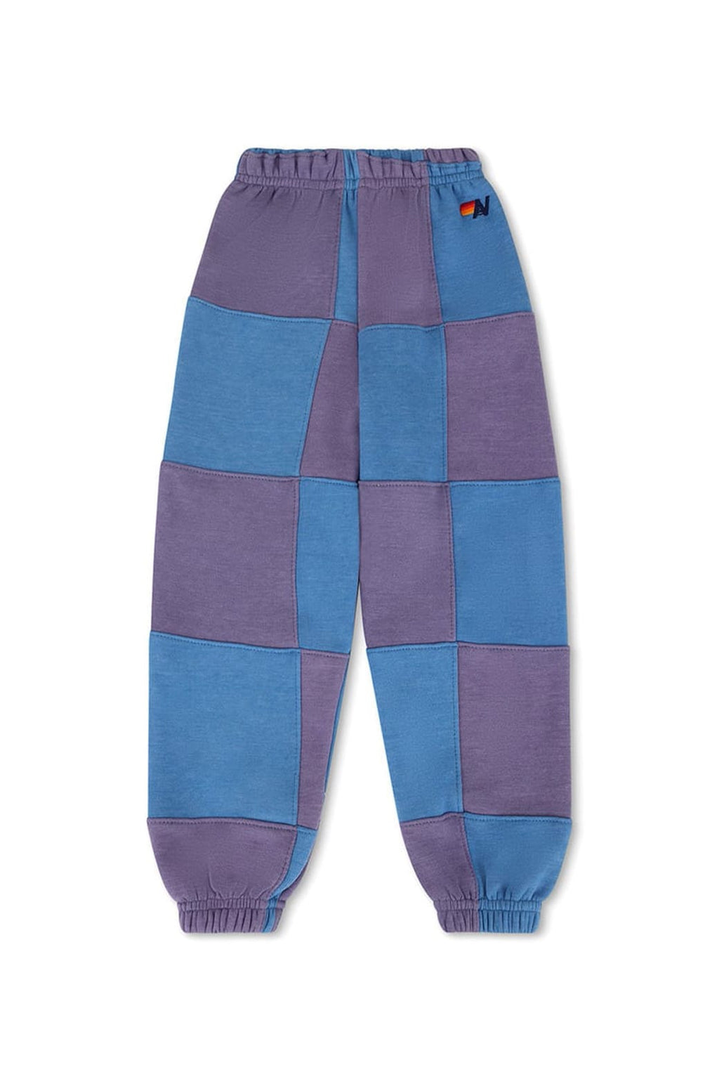Retro KIDS CHECK QUILTED SWEATPANTS -LAVENDER OCEAN