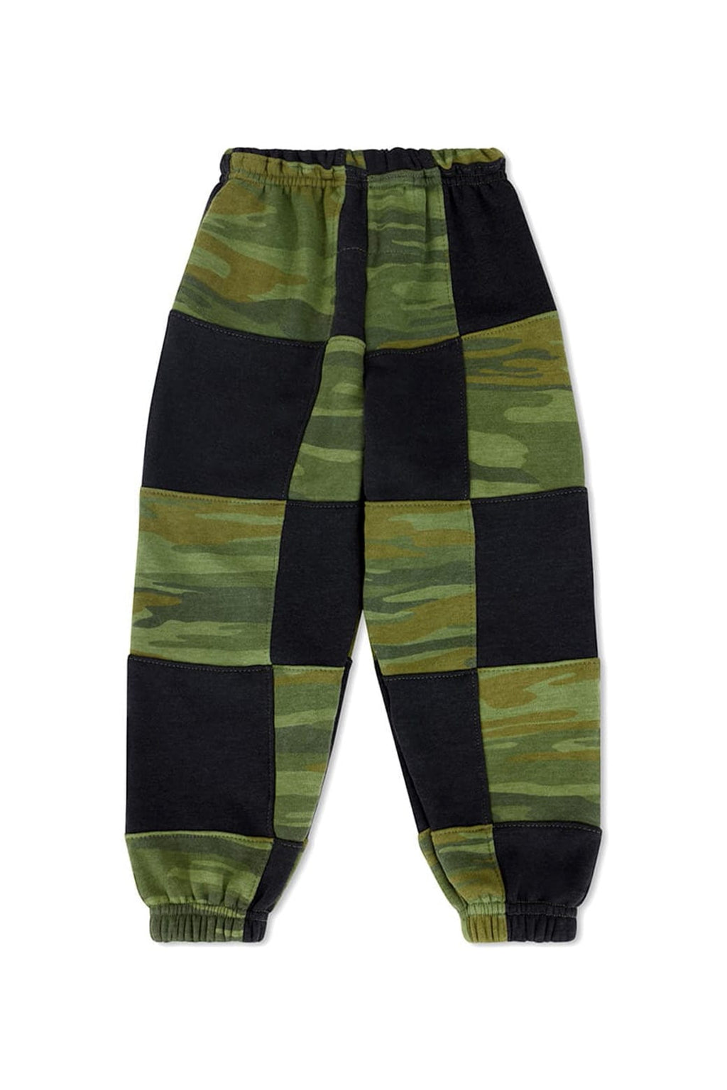 Retro KIDS CHECK QUILTED SWEATPANTS -SMOKE CAMO