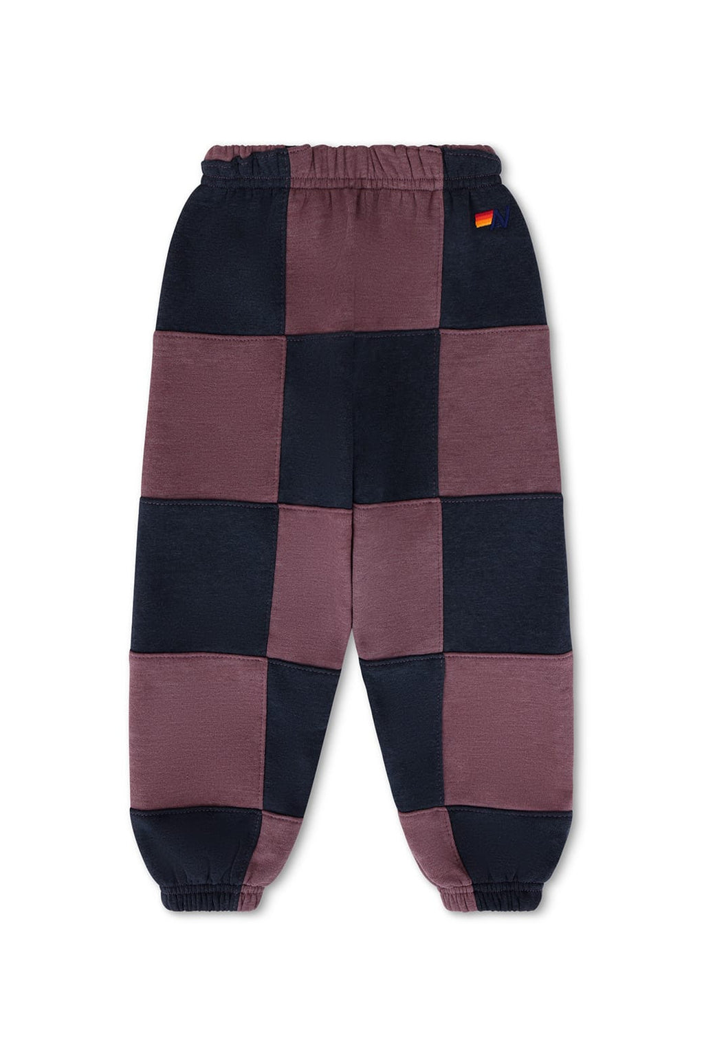 Retro KIDS CHECK QUILTED SWEATPANTS - CHARCOAL MOCHA