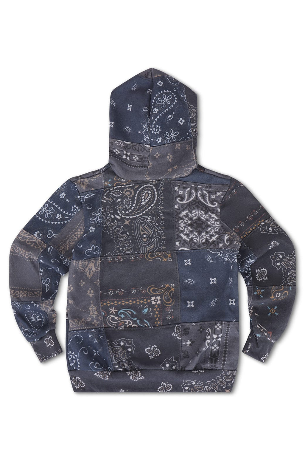 Retro KIDS BANDANA QUILTED ZIP HOODIE - CHARCOAL