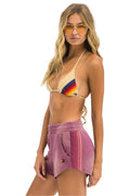 Retro 5 STRIPE POCKET CLUB SHORTS - FADED BERRY