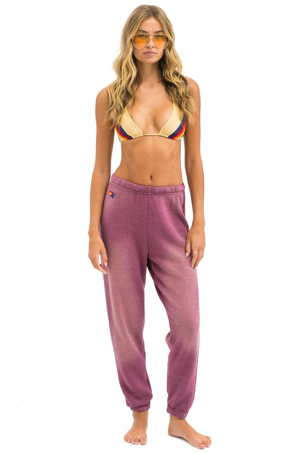 Retro 5 STRIPE SWEATPANTS - FADED BERRY