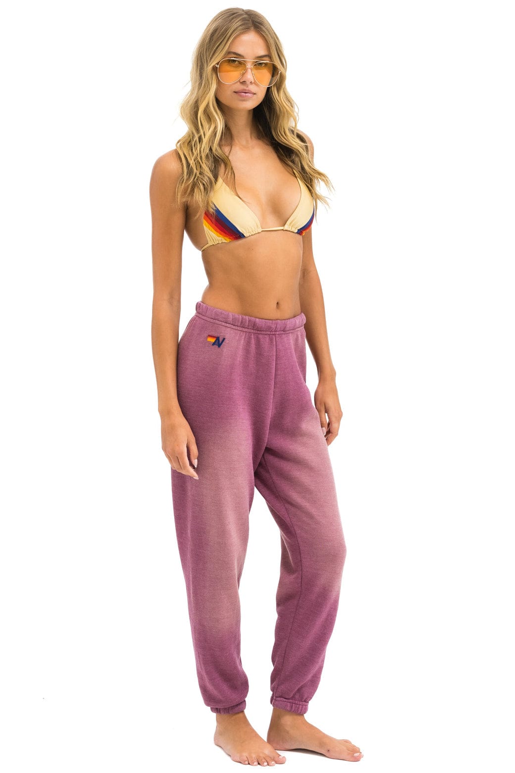 Retro 5 STRIPE SWEATPANTS - FADED BERRY