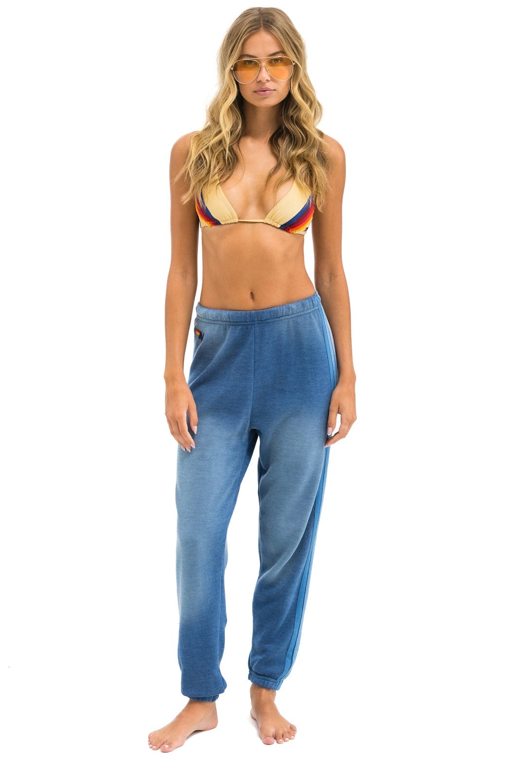 Retro 5 STRIPE SWEATPANTS - FADED WATER