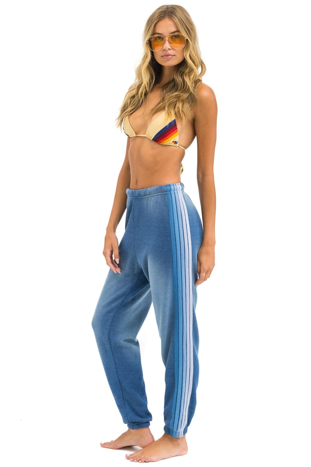Retro 5 STRIPE SWEATPANTS - FADED WATER