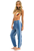 Retro 5 STRIPE SWEATPANTS - FADED WATER