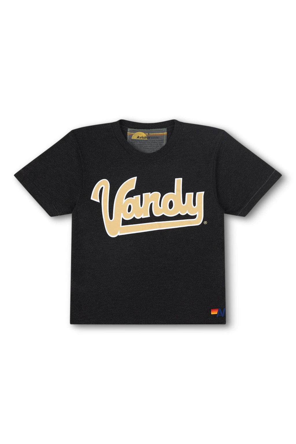 Retro VANDERBILT BOLT BOYFRIEND TEE - BLACK