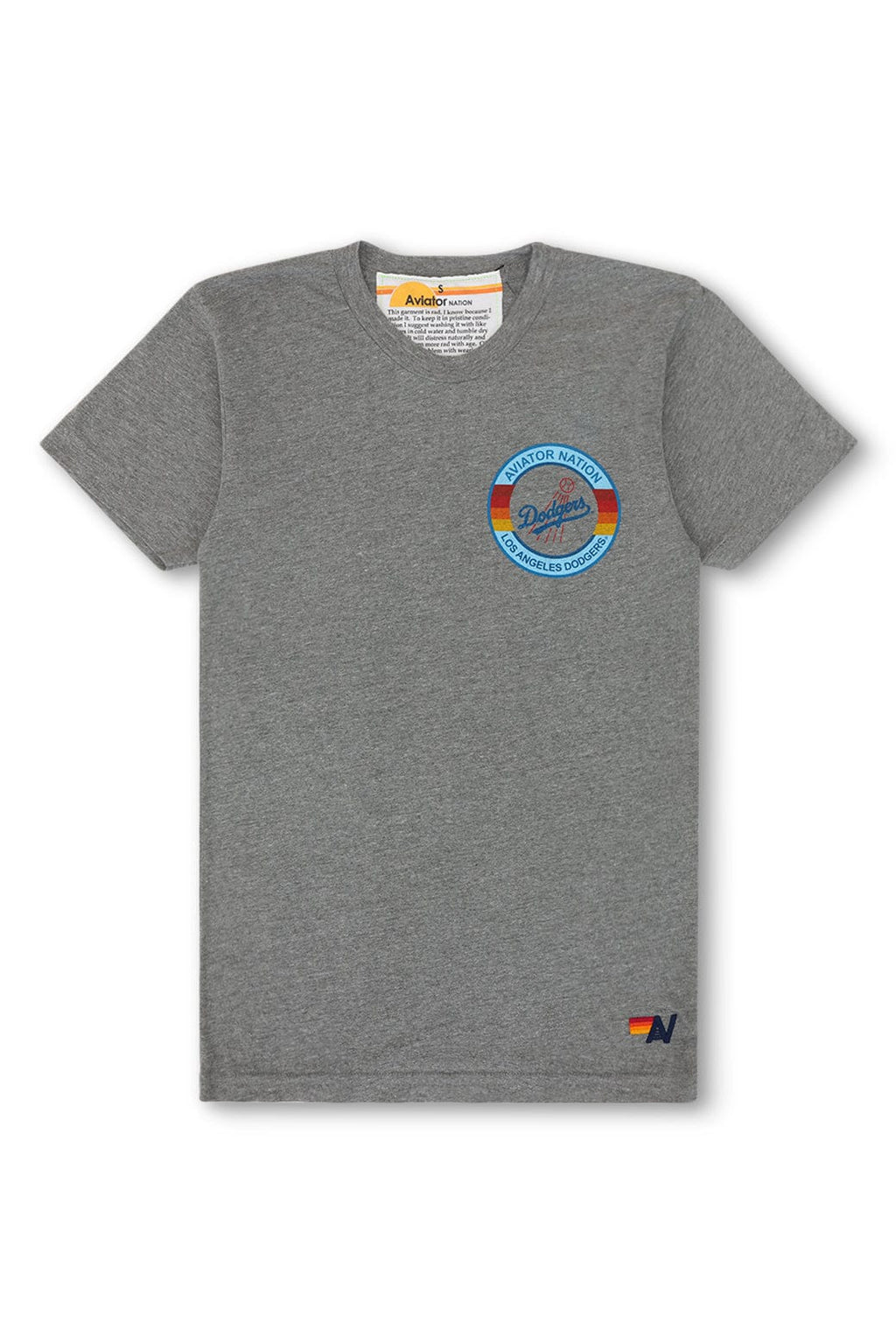 Retro LOS ANGELES DODGERS BOLT CREW TEE - HEATHER GREY