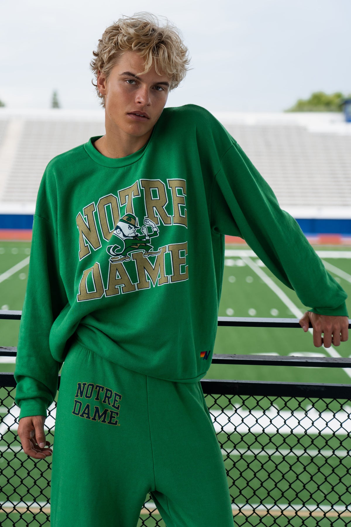 Retro NOTRE DAME 2026 RELAXED CREW SWEATSHIRT - KELLY GREEN