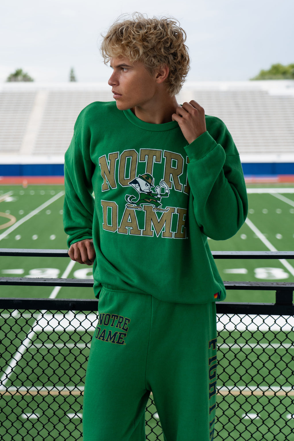 Retro NOTRE DAME 2026 RELAXED CREW SWEATSHIRT - KELLY GREEN