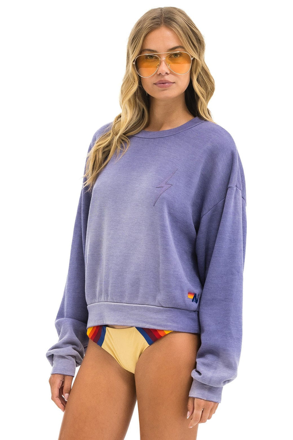 Retro BOLT STITCH 2 RELAXED CREW SWEATSHIRT - FADED GRAPE