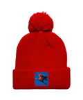 Retro BIRDS OF PREY 2024 POM POM RIB BEANIE - RED