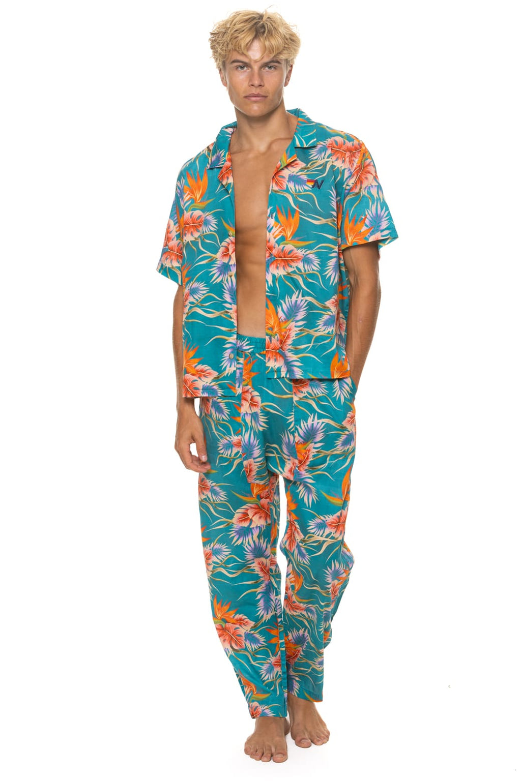 Retro UNISEX COTTON LUXE POPLIN RELAXED PANT - BLUE HAWAII