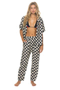 Retro UNISEX COTTON LUXE POPLIN RELAXED PANT - VINTAGE BLACK CHECKERED