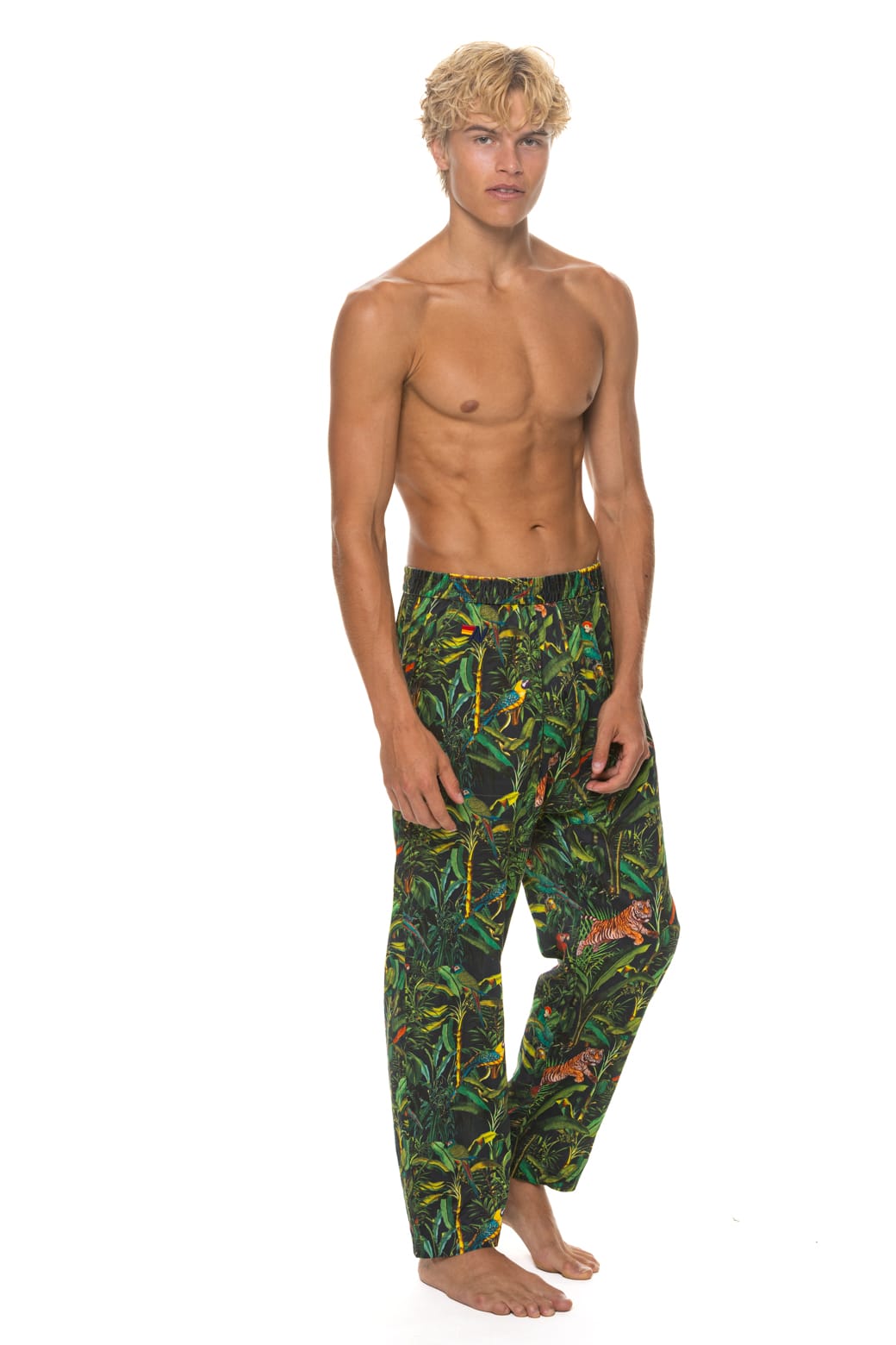 Retro UNISEX COTTON LUXE POPLIN RELAXED PANT - VINTAGE BLACK JUNGLE