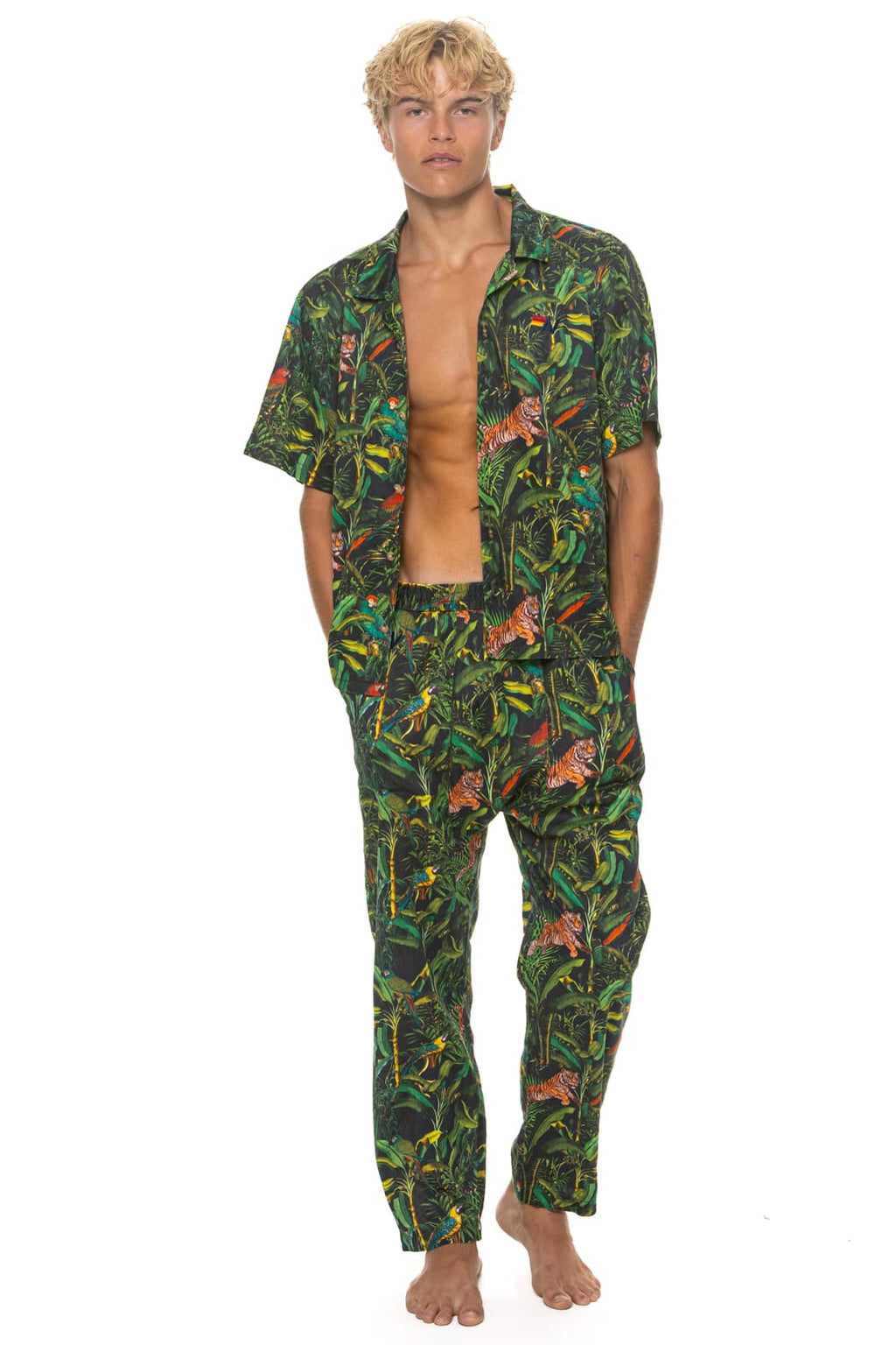 Retro UNISEX COTTON LUXE POPLIN RELAXED PANT - VINTAGE BLACK JUNGLE