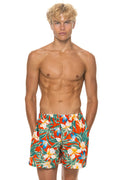 Retro MENS COTTON LUXE POPLIN RELAXED SHORT - RED KAUAI