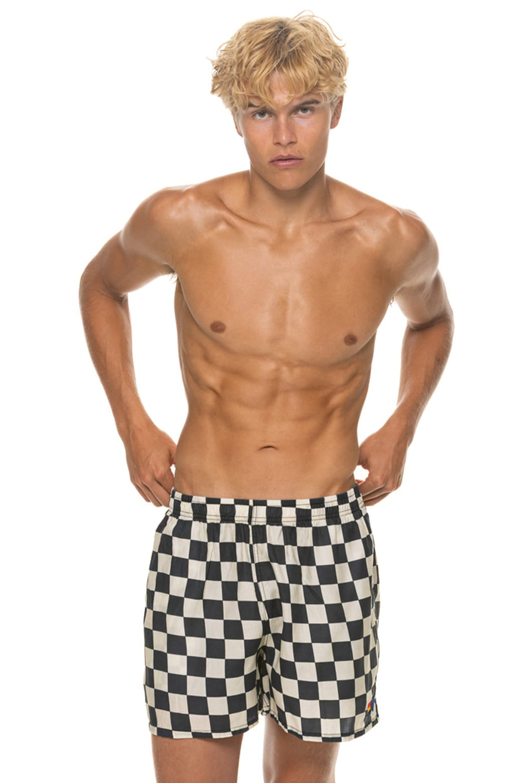 Retro MENS COTTON LUXE POPLIN RELAXED SHORT - VINTAGE BLACK CHECK