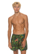 Retro MENS COTTON LUXE POPLIN RELAXED SHORT - VINTAGE BLACK JUNGLE