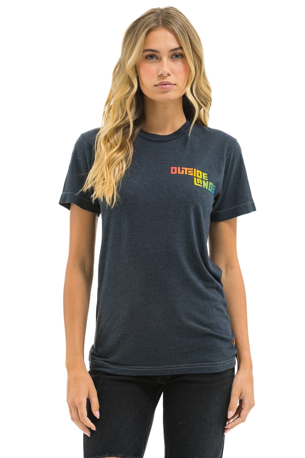 Retro OUTSIDE LANDS 2025 CREW TEE - CHARCOAL