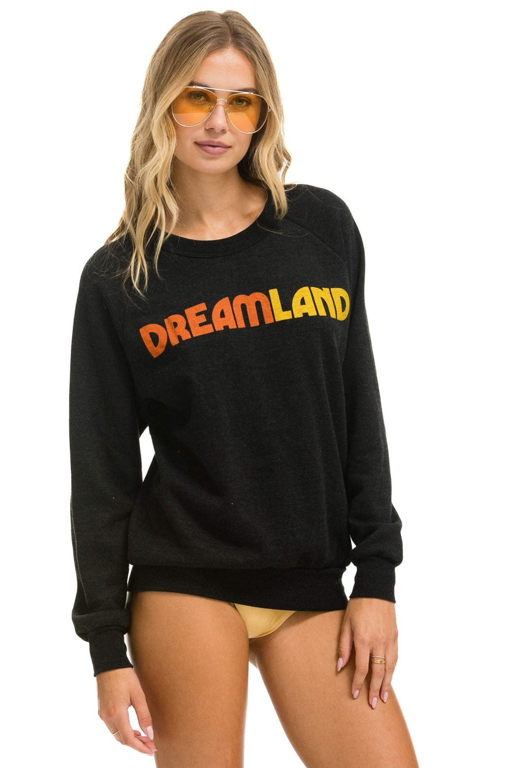 Retro DREAMLAND LOGO CREW SWEATSHIRT - BLACK