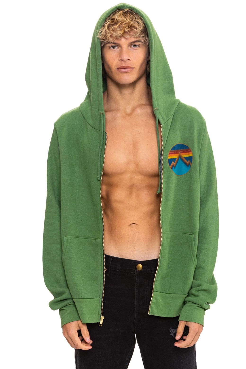 Retro ALL SEASONS CIRCLE ZIP HOODIE - PALM