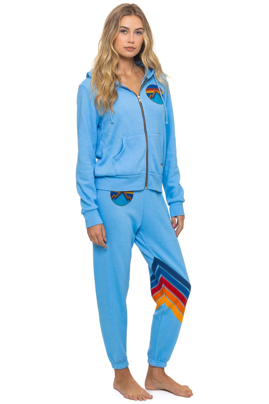 Retro ALL SEASONS CIRCLE ZIP HOODIE - SKY