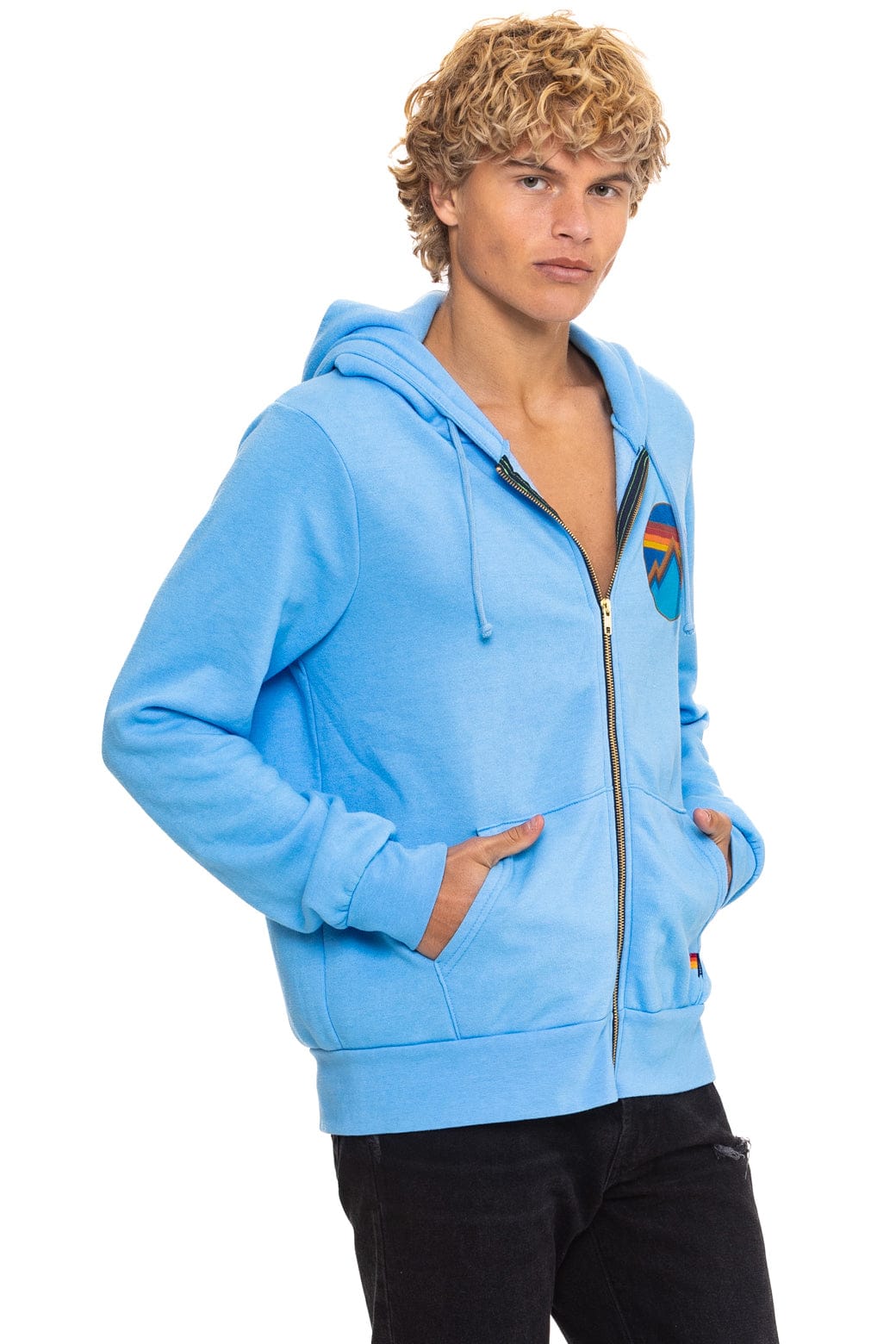 Retro ALL SEASONS CIRCLE ZIP HOODIE - SKY