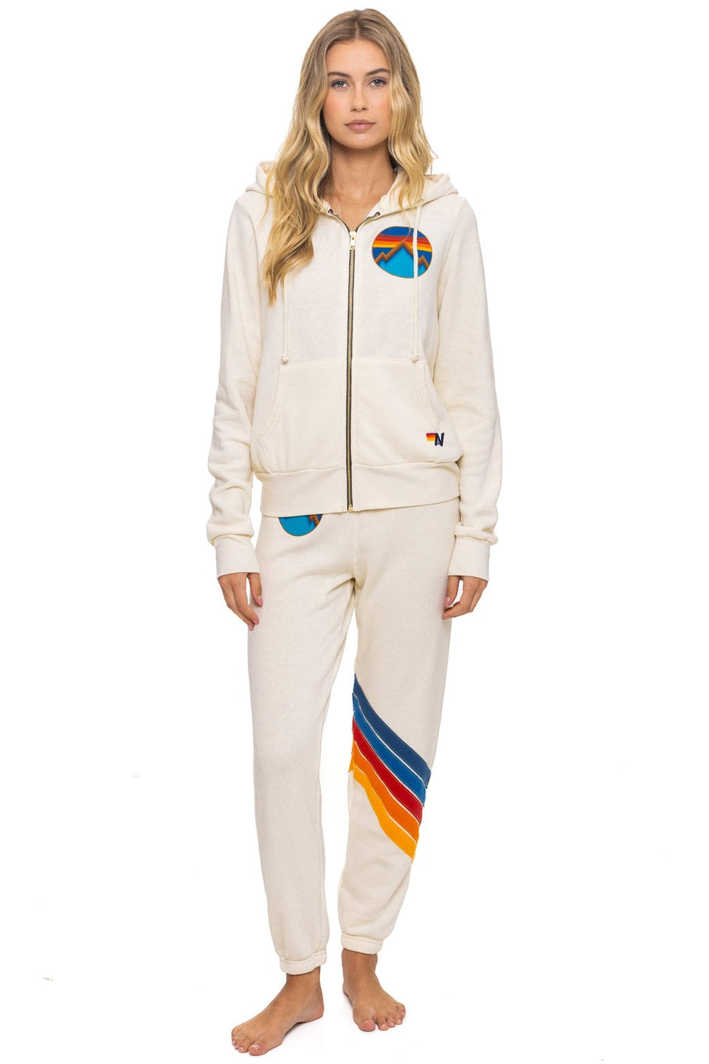 Retro ALL SEASONS CIRCLE ZIP HOODIE - VINTAGE WHITE