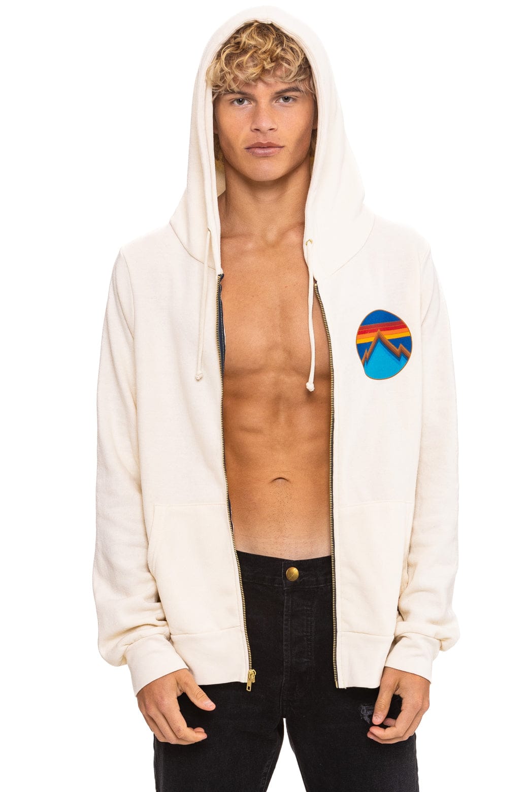 Retro ALL SEASONS CIRCLE ZIP HOODIE - VINTAGE WHITE