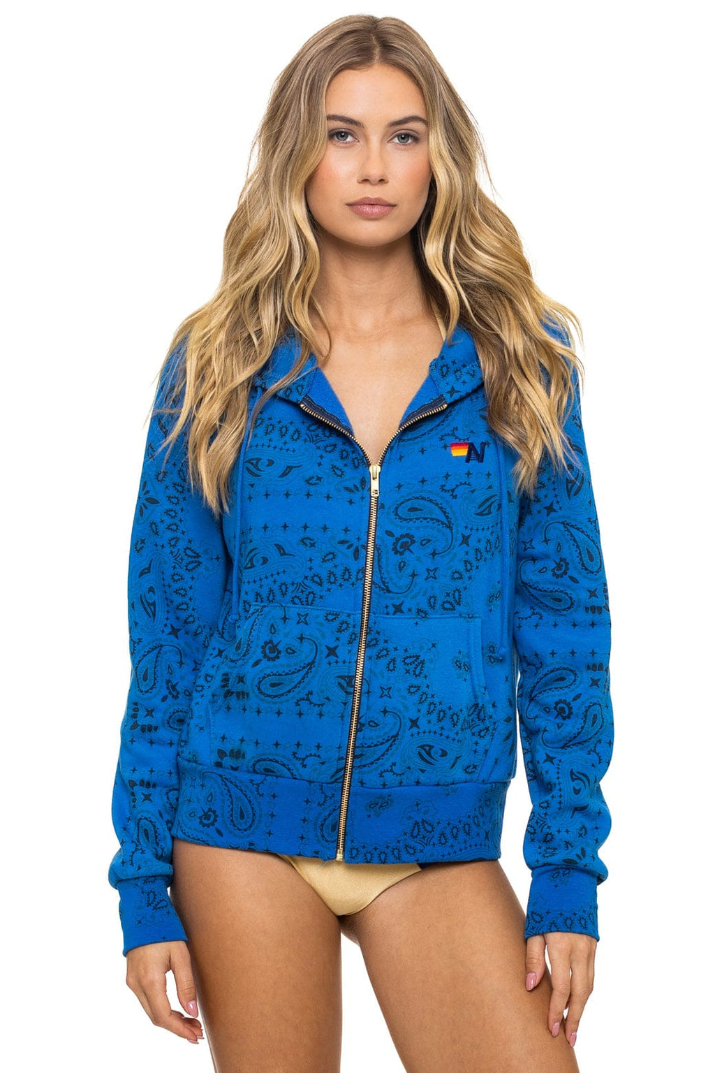 Retro BANDANA ZIP HOODIE - ADVENTURE BLUE