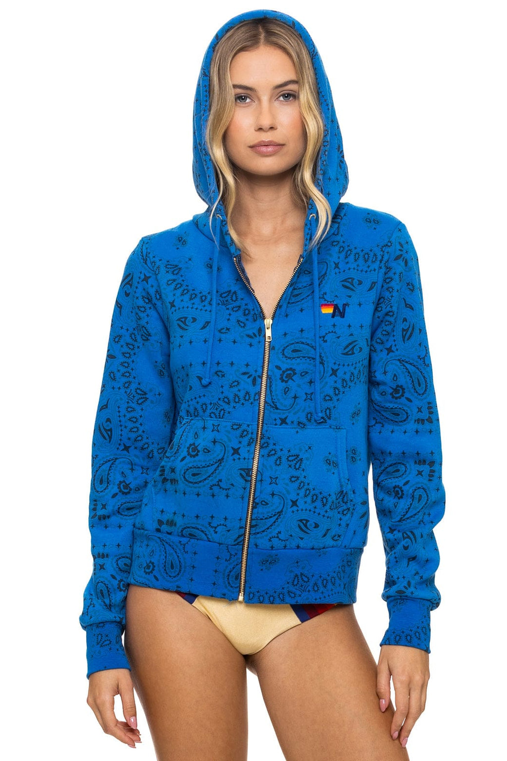 Retro BANDANA ZIP HOODIE - ADVENTURE BLUE