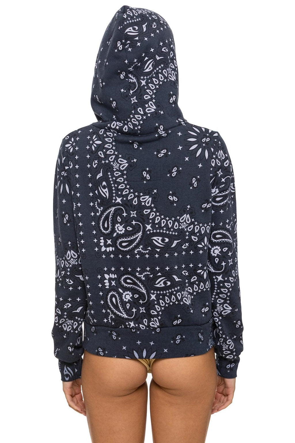 Retro BANDANA ZIP HOODIE - CHARCOAL