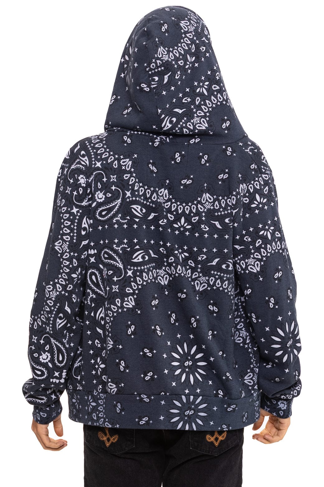 Retro BANDANA ZIP HOODIE - CHARCOAL