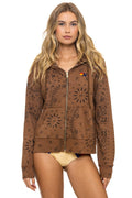 Retro BANDANA ZIP HOODIE - CINNAMON
