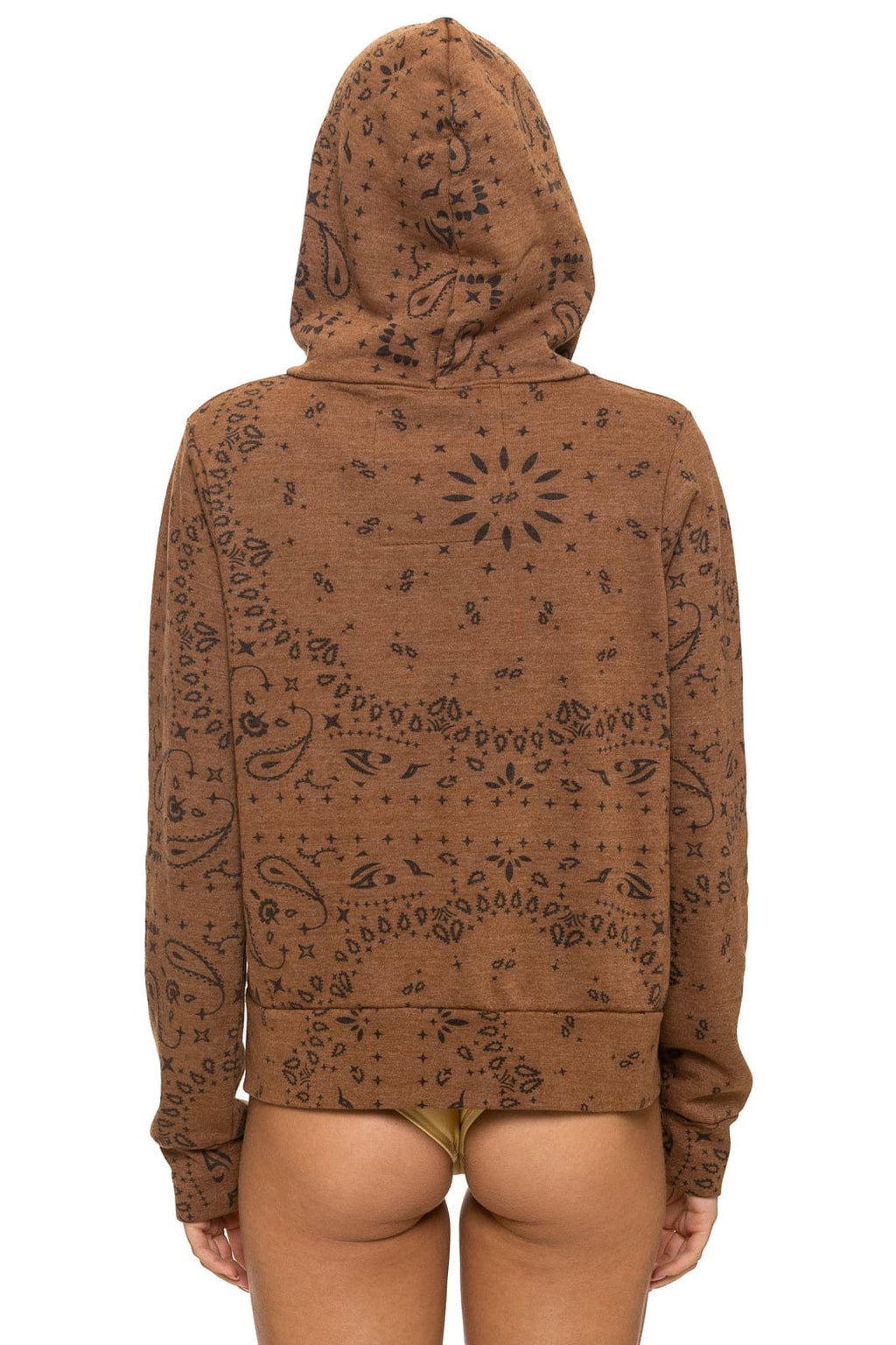 Retro BANDANA ZIP HOODIE - CINNAMON