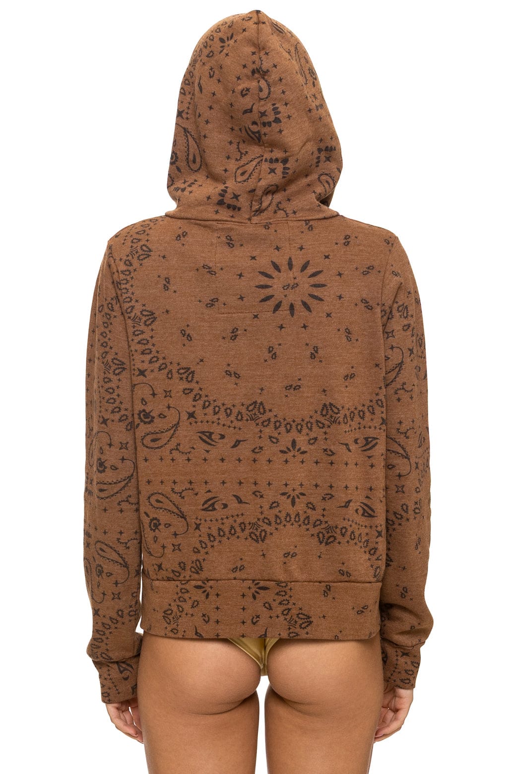 Retro BANDANA ZIP HOODIE - CINNAMON