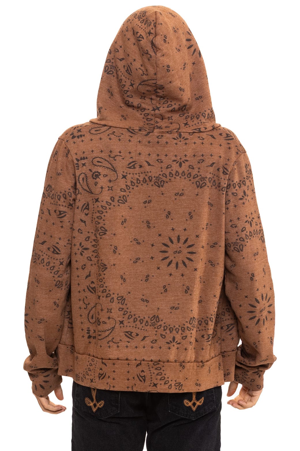 Retro BANDANA ZIP HOODIE - CINNAMON