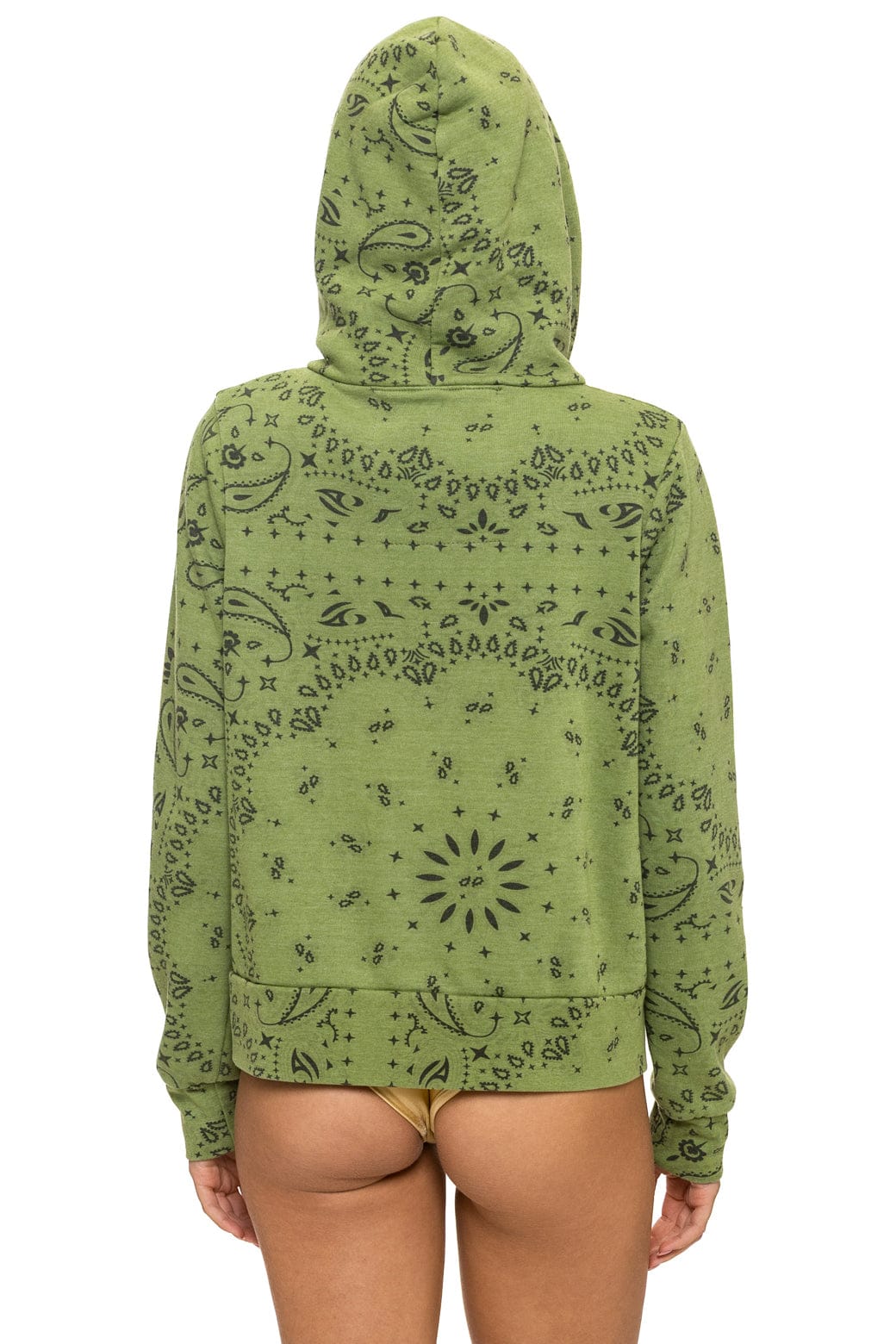 Retro BANDANA ZIP HOODIE - JUNGLE GREEN