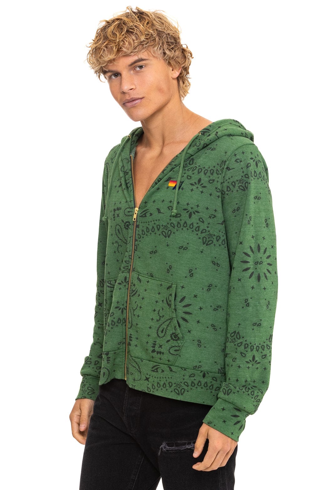 Retro BANDANA ZIP HOODIE - PALM