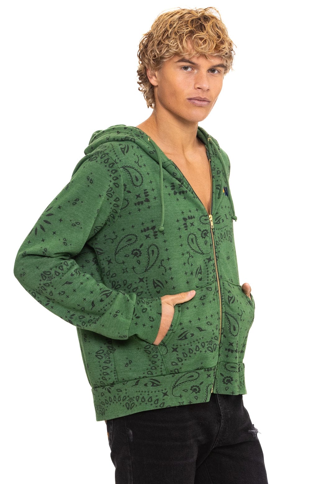 Retro BANDANA ZIP HOODIE - PALM