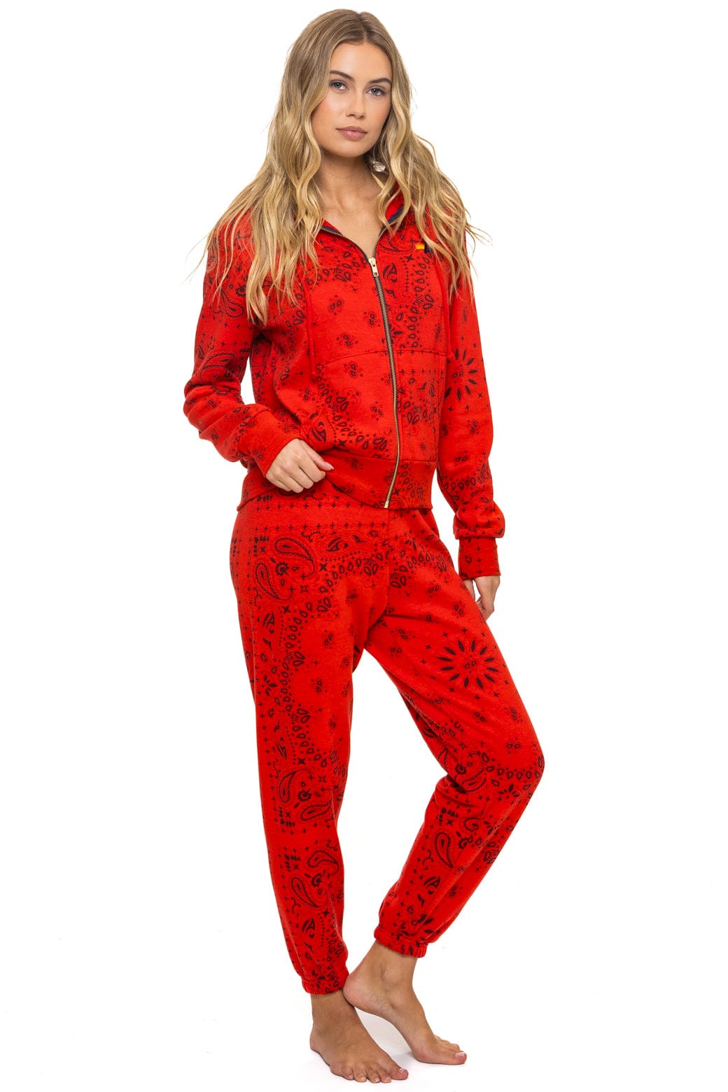 Retro BANDANA SWEATPANTS - RED
