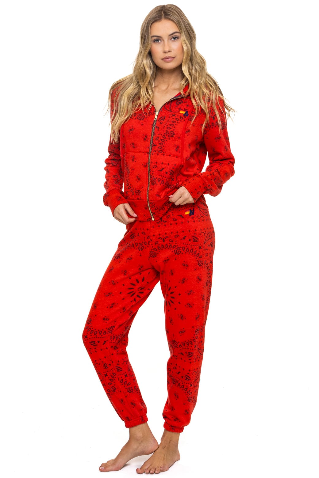 Retro BANDANA SWEATPANTS - RED
