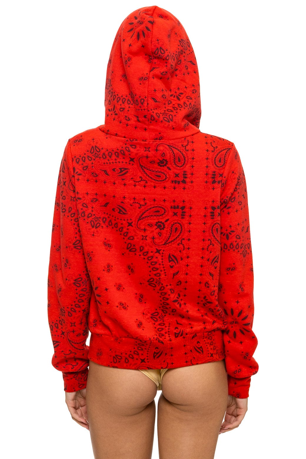 Retro BANDANA ZIP HOODIE - RED