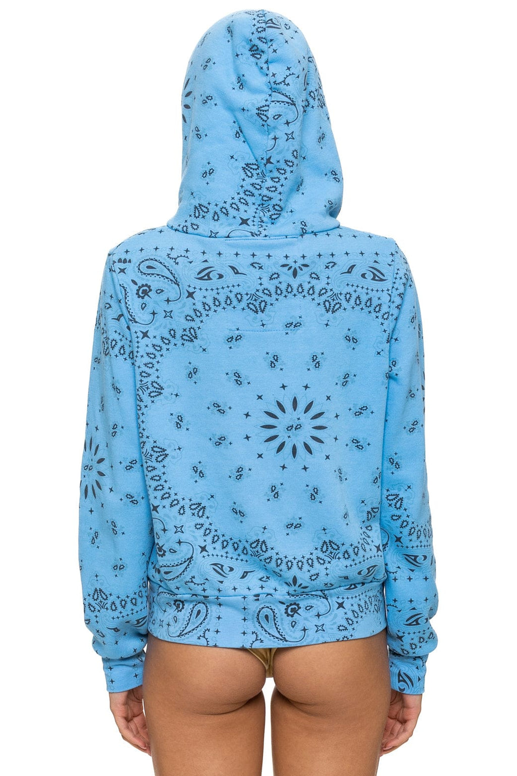 Retro BANDANA ZIP HOODIE - SKY