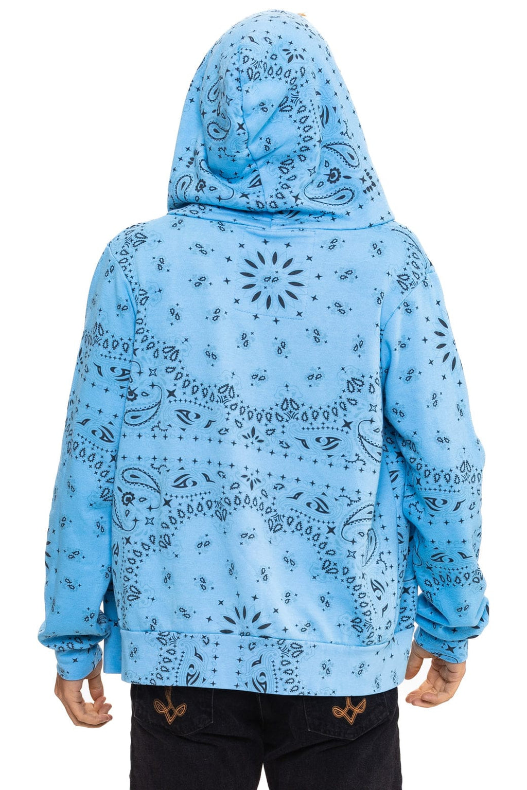 Retro BANDANA ZIP HOODIE - SKY