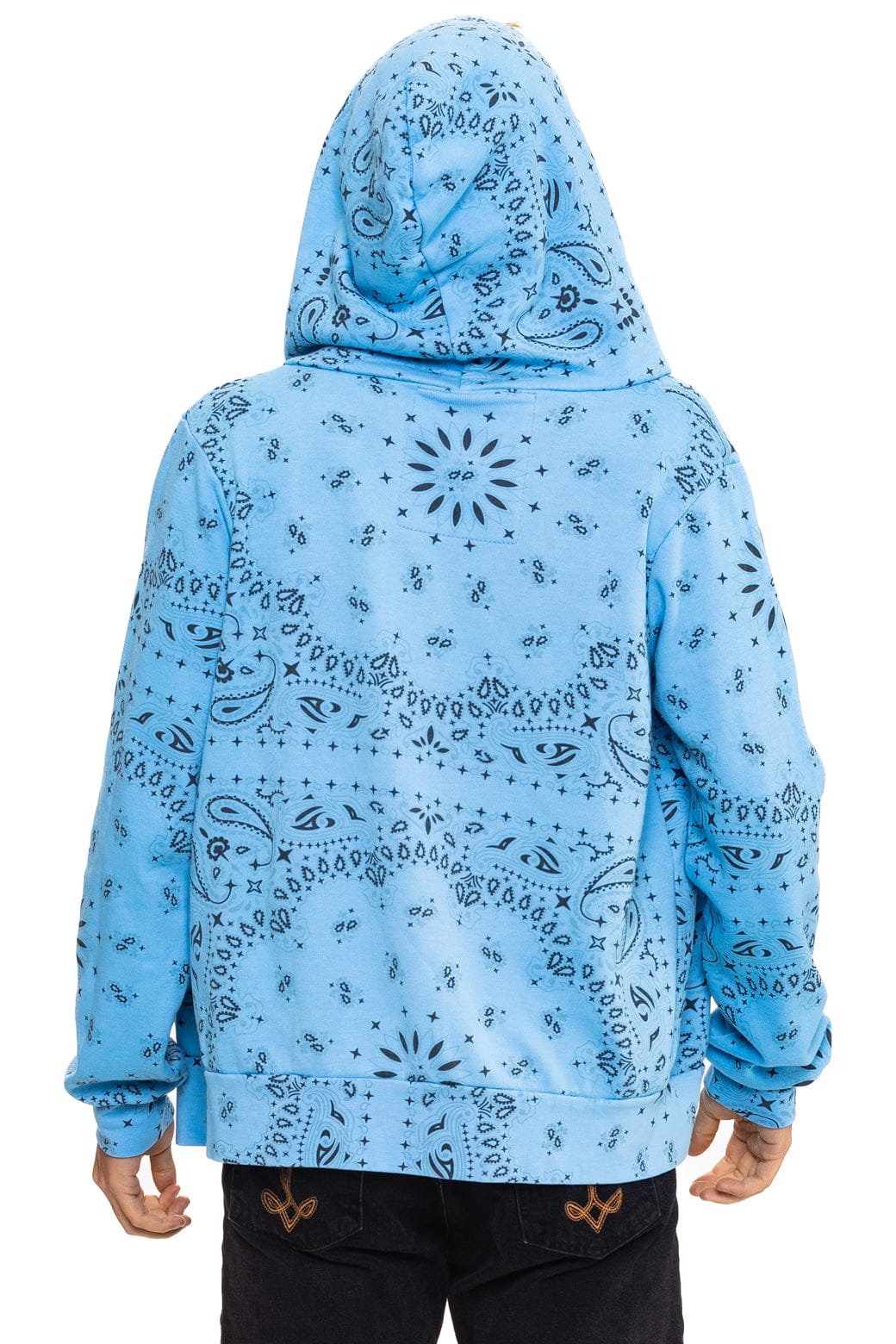 Retro BANDANA ZIP HOODIE - SKY