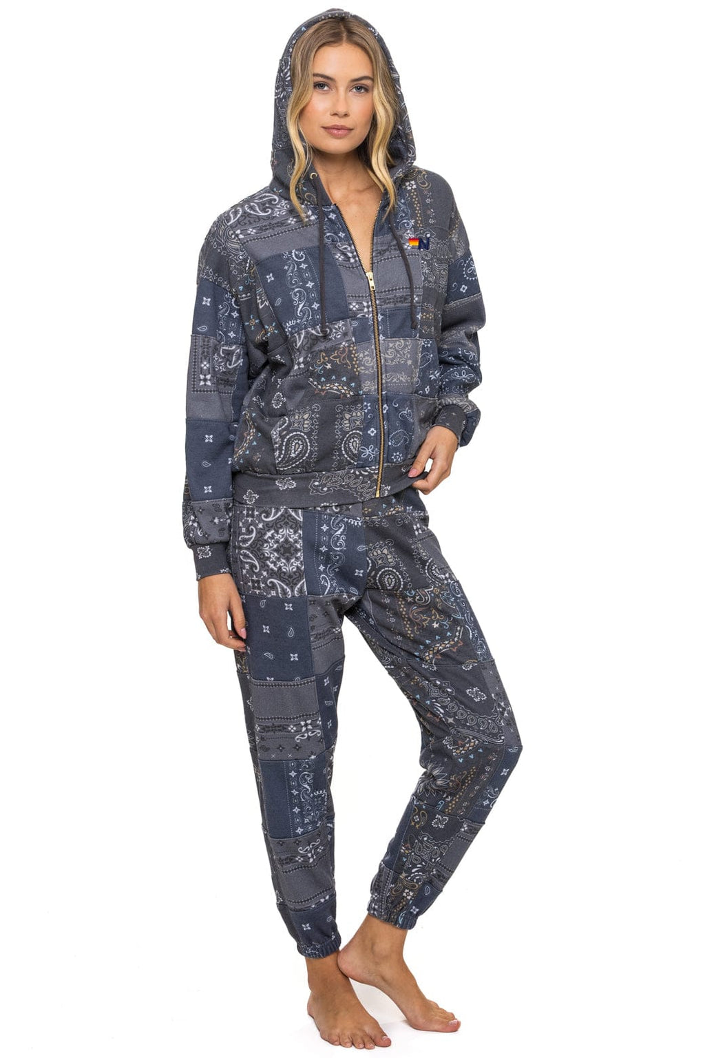 Retro BANDANA QUILTED SWEATPANTS - CHARCOAL