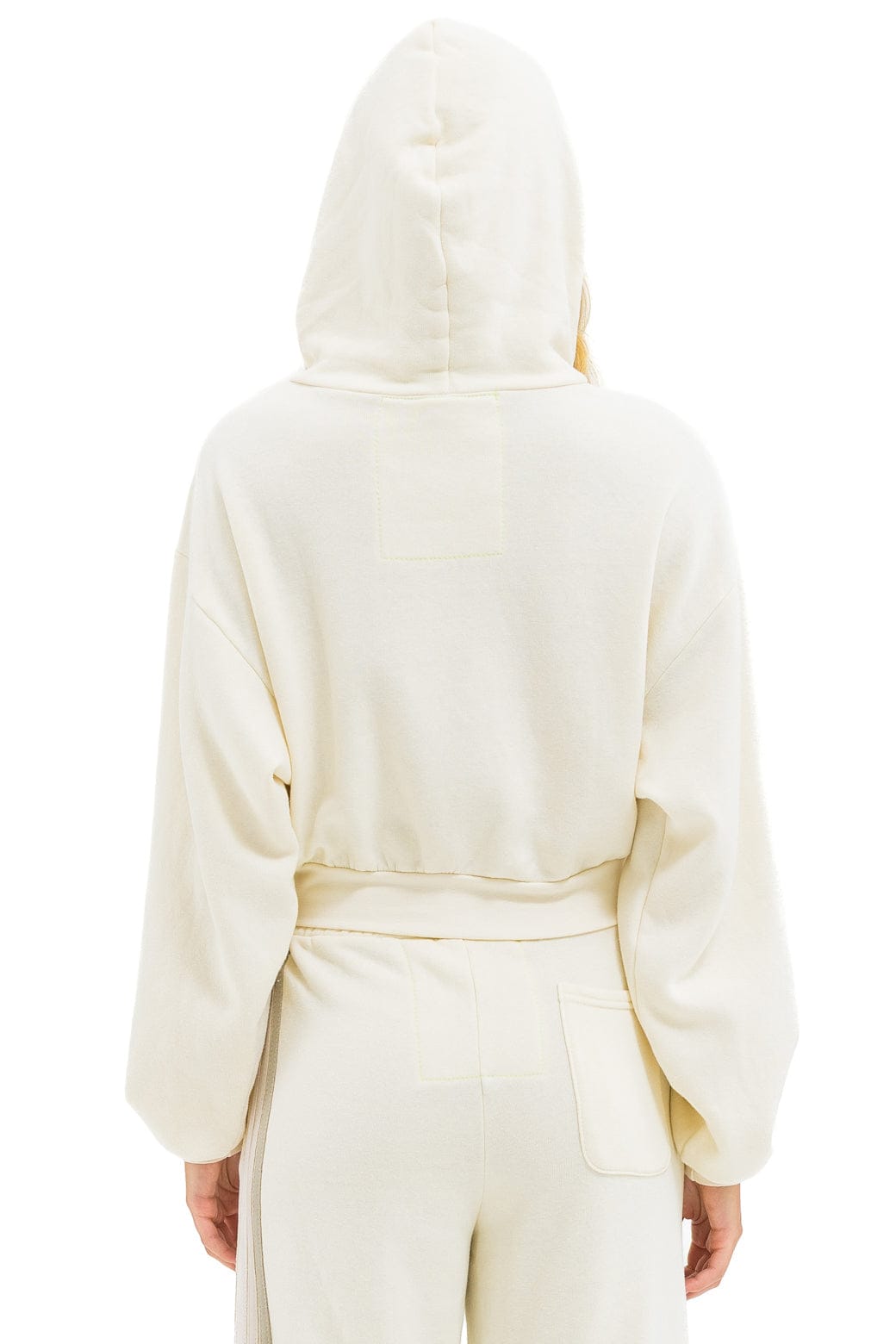 Retro 5 STRIPE CROPPED ZIP HOODIE RELAXED - VINTAGE WHITE WHITE GREY