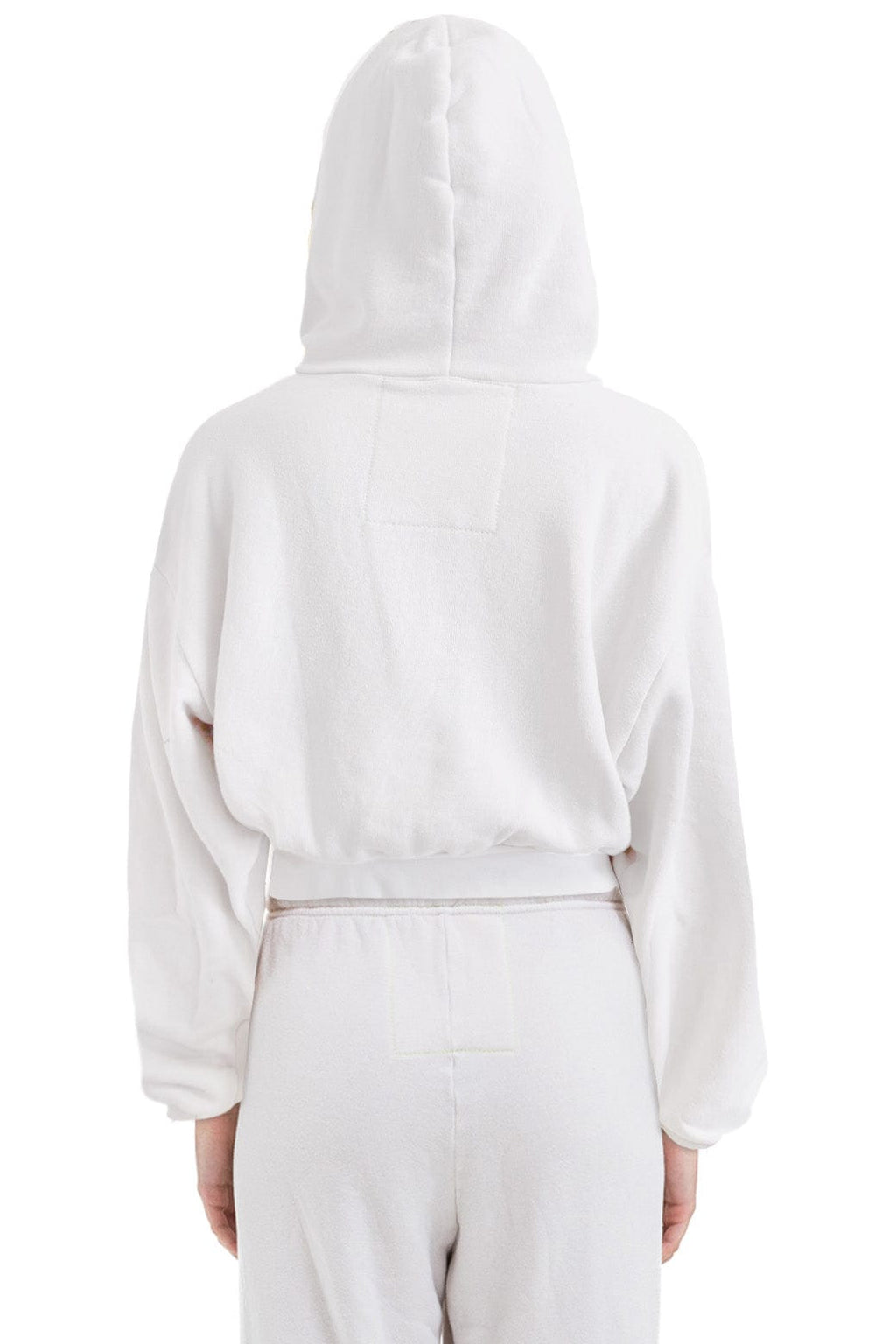 Retro SUNSET PATCH RELAXED CROPPED ZIP HOODIE - DOVE